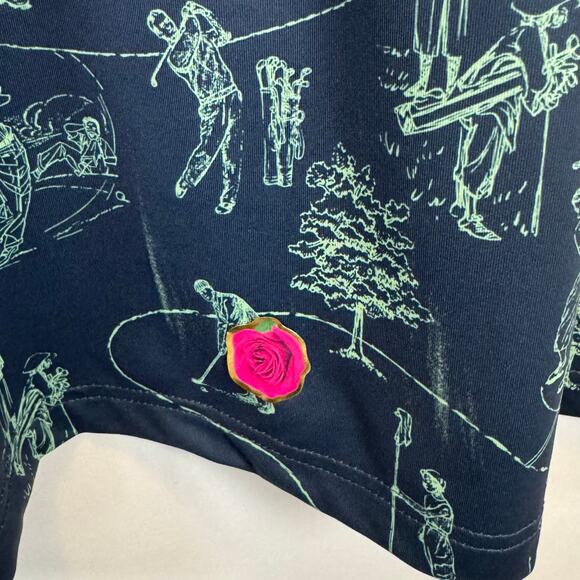 William Murray Men’s M Golf Polo Shirt Blue Golf Tree Print Stretch Performance - Picture 6 of 12